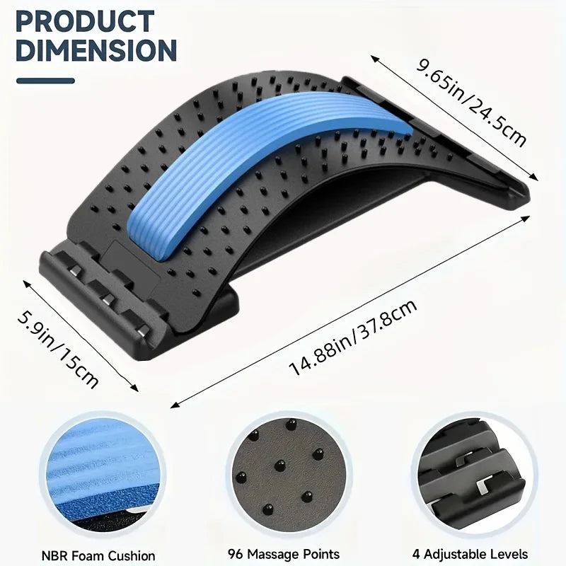 Adjustable Lumbar Stretching Device – Back Massager & Spine Alignment Tool