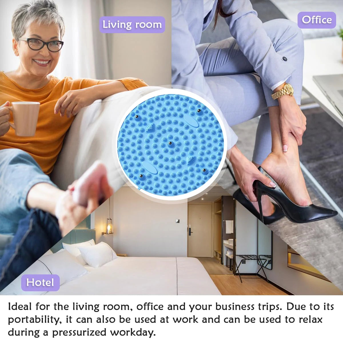 Acupressure Foot Massage Mat with Magnetic Therapy – Reflexology Pressure Point Pad for Pain Relief and Stress Reduction