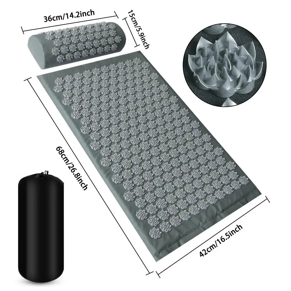 Pranamat Eco Lotus Spike Mat – Acupressure Massage Cushion for Neck, Back, and Foot Therapy