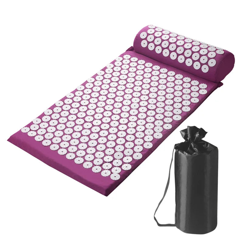 Shakti Acupressure Mat and Pillow Set – Stress Relief, Back & Body Pain Spike Massage Cushion