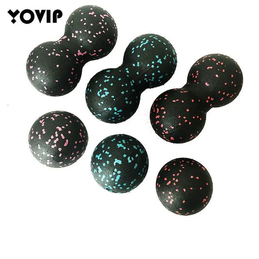 Double Lacrosse Massage Ball Set – Peanut & Round Balls for Myofascial Release