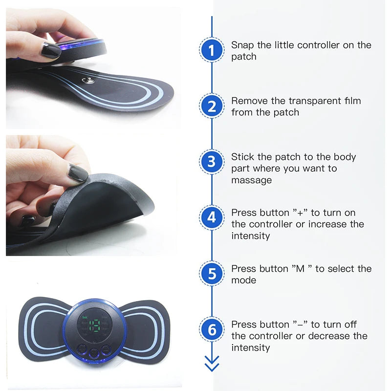 10PCS Replacement Massage Patches for Neck, Shoulder, and Back Massager – PU Self-Adhesive Reusable Pads