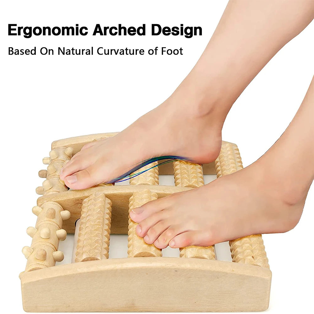 Wooden Foot Massage Roller – Pain Relief for Plantar Fasciitis & Acupressure Therapy