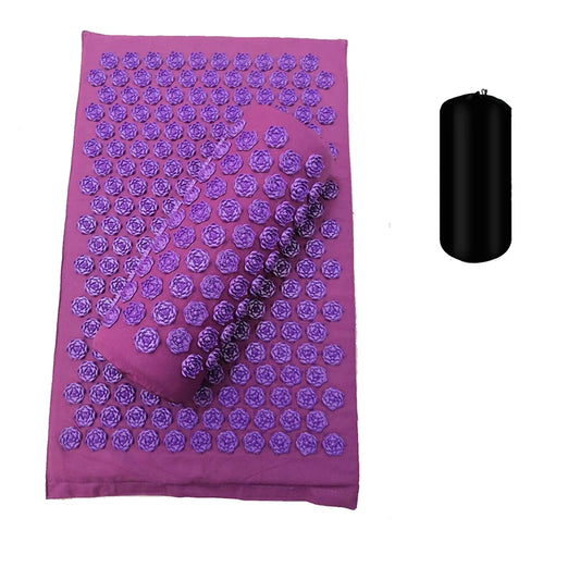 Shakti Acupressure Mat and Pillow Set – Stress Relief, Back & Body Pain Spike Massage Cushion
