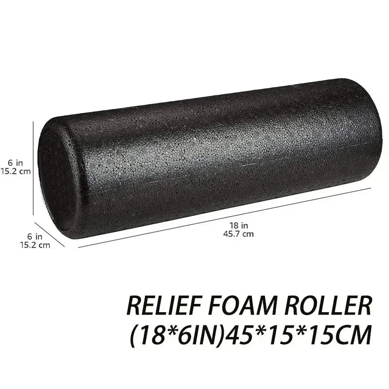 12/18/24IN High-Density Foam Roller | Back Pain Relief, Deep Tissue Massage, Yoga & Bodybuilding Training