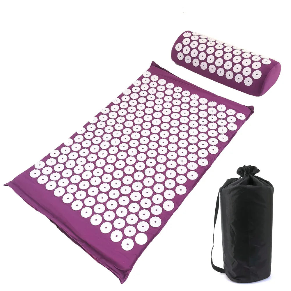Acupressure Mat and Pillow Set – Yoga Massage Cushion for Pain Relief and Relaxation
