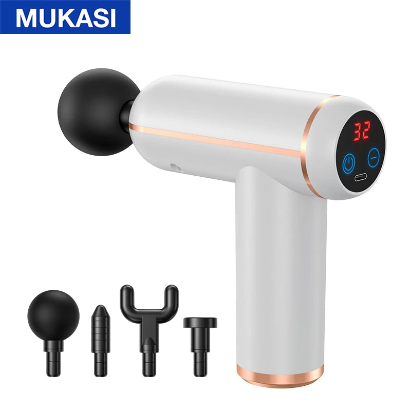 MUKASI Portable Massage Gun – 32 Speeds, Deep Tissue Pain Relief