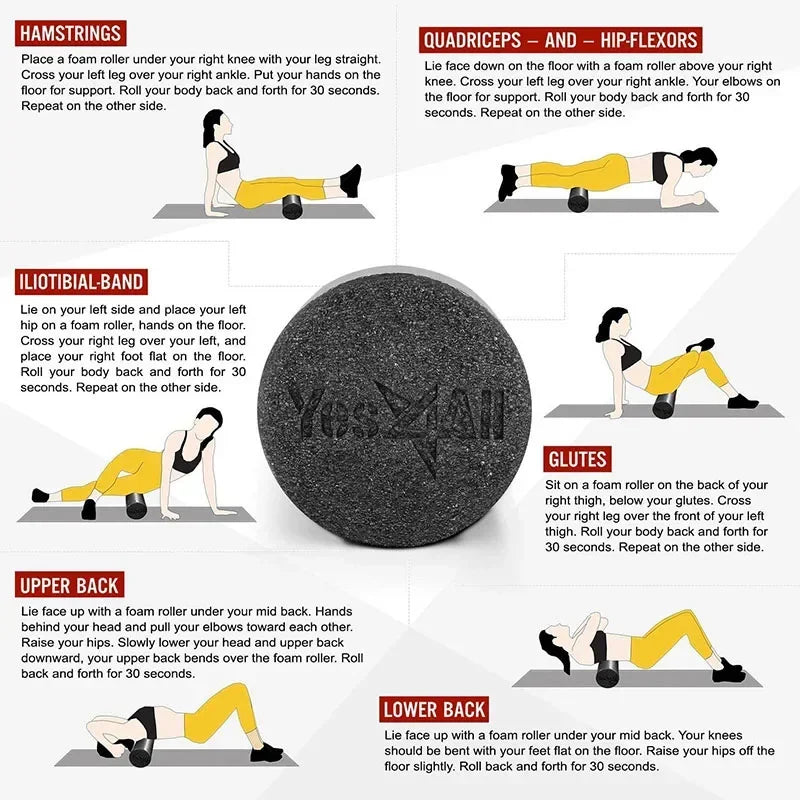 High-Density Foam Roller 12/18/24IN – Deep Tissue & Back Relief